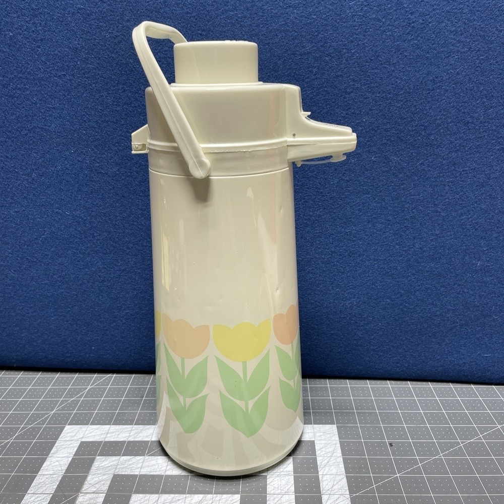 Phoenix Vacuum Bottle Tulip Yellow Orange Drink Dispenser Canister Air Pot